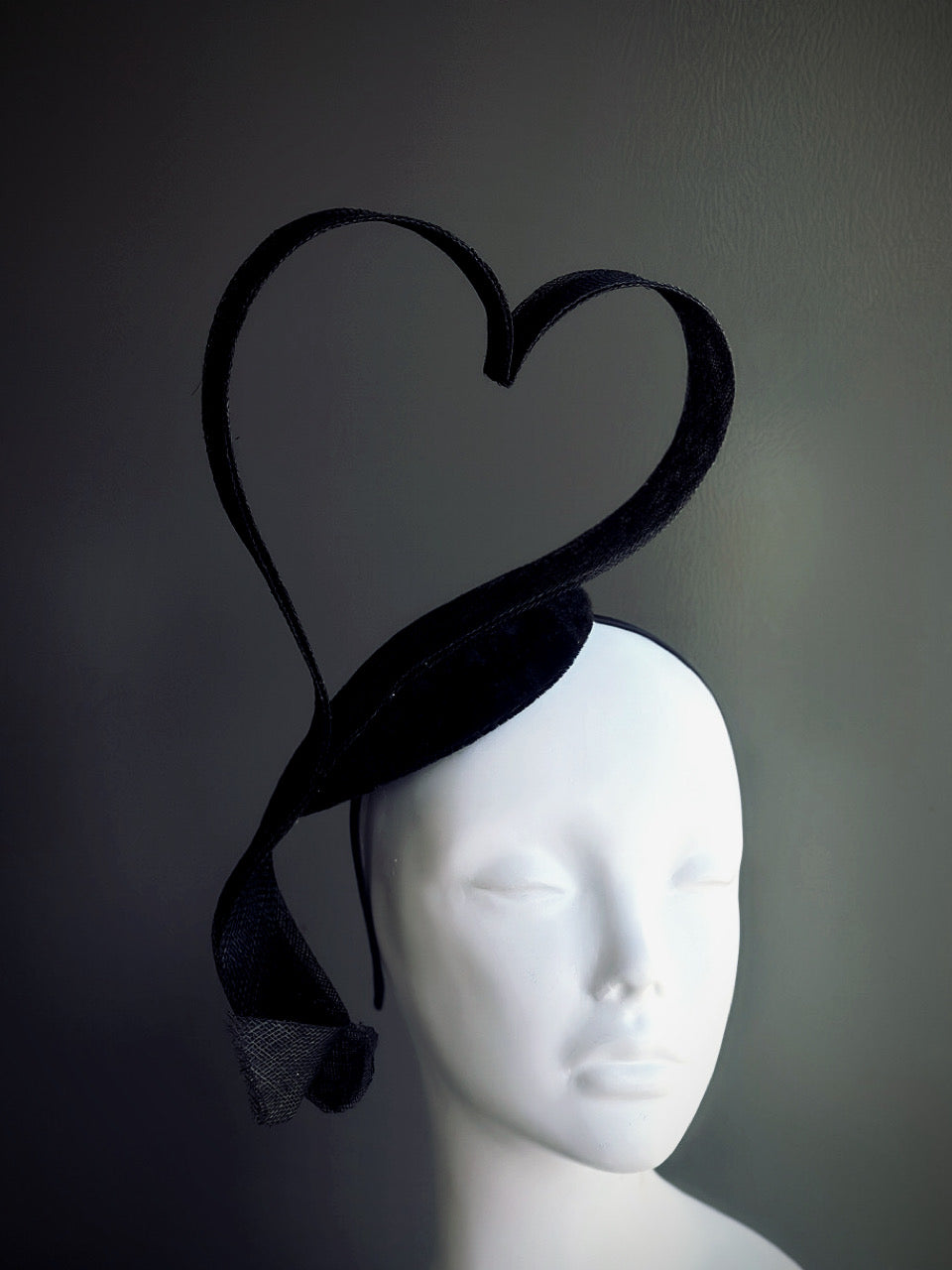 Tea Party Fascinator - Black Heart