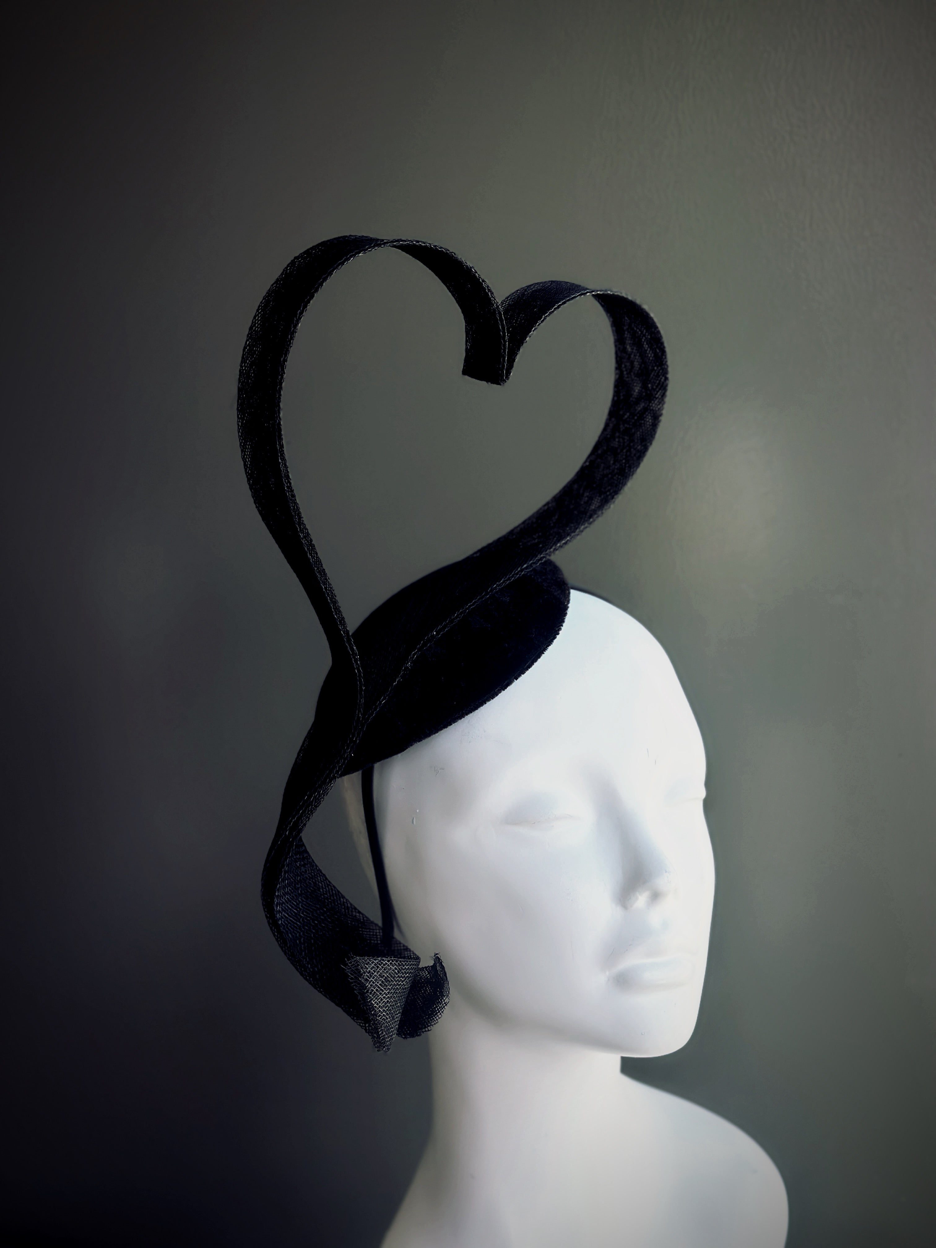 Tea Party Fascinator - Black Heart