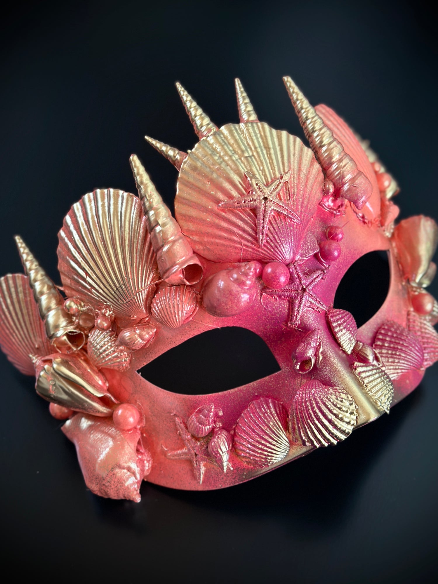 Merman Shell Mask - Pink Gold