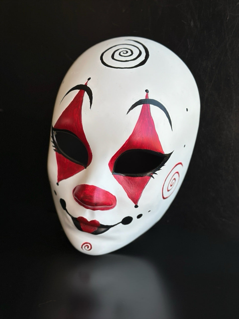 Carnival Doll – Red & White Full Face Mask