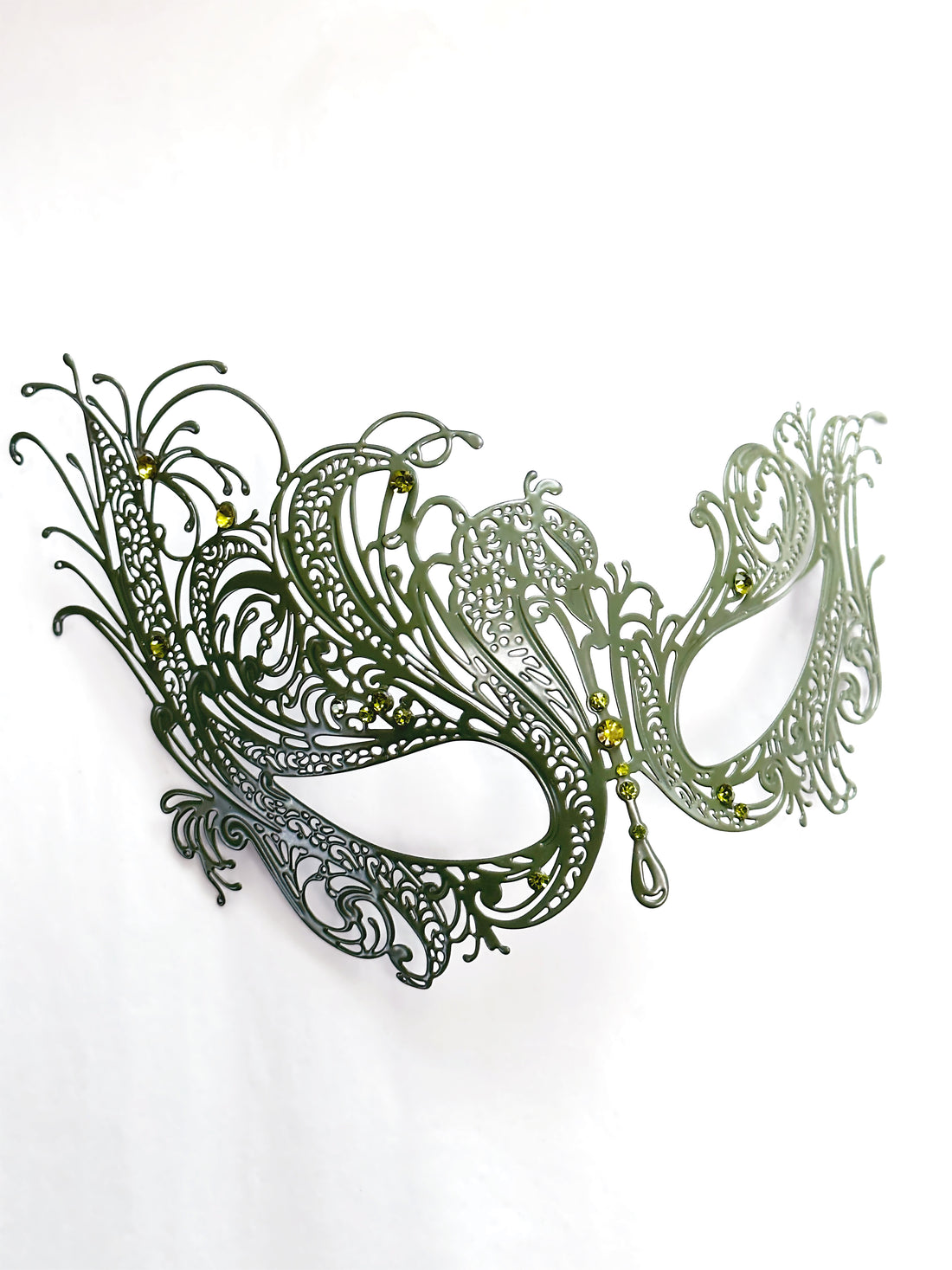 Swan Rhinestone Mask - Green