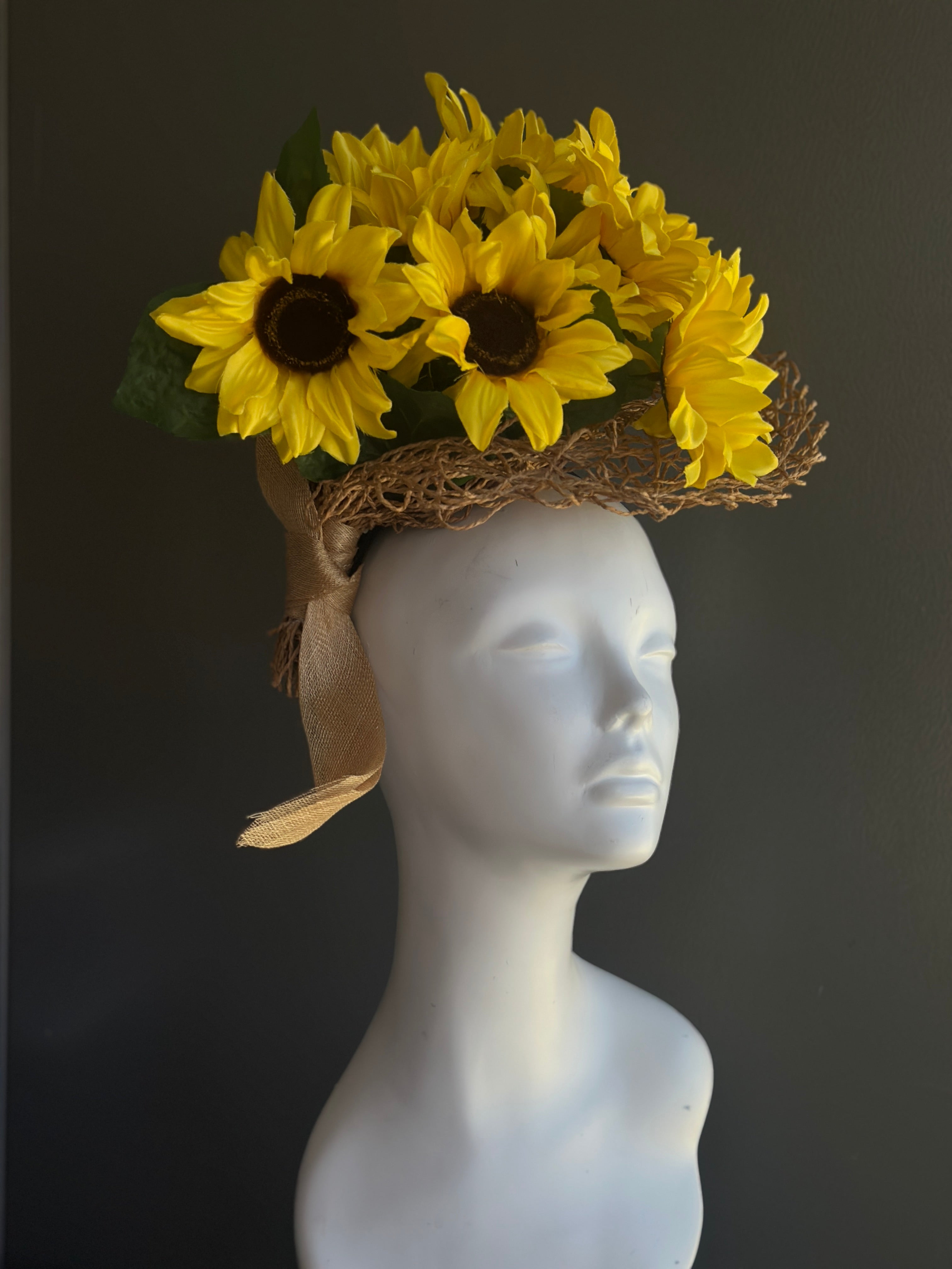 Sunflower Bouquet Fascinator Hat - Yellow