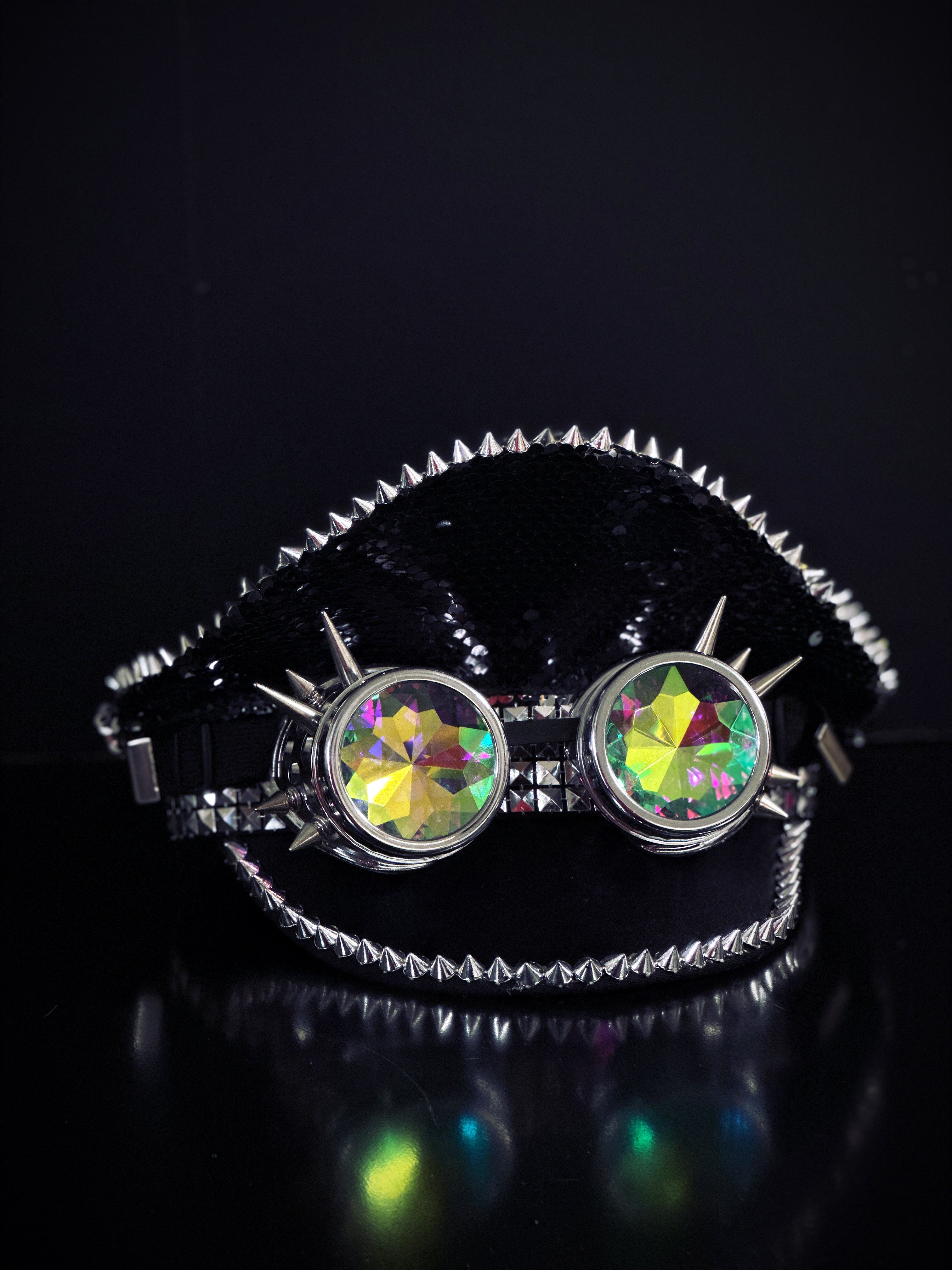 Spiked Trim Hat - Black/Silver