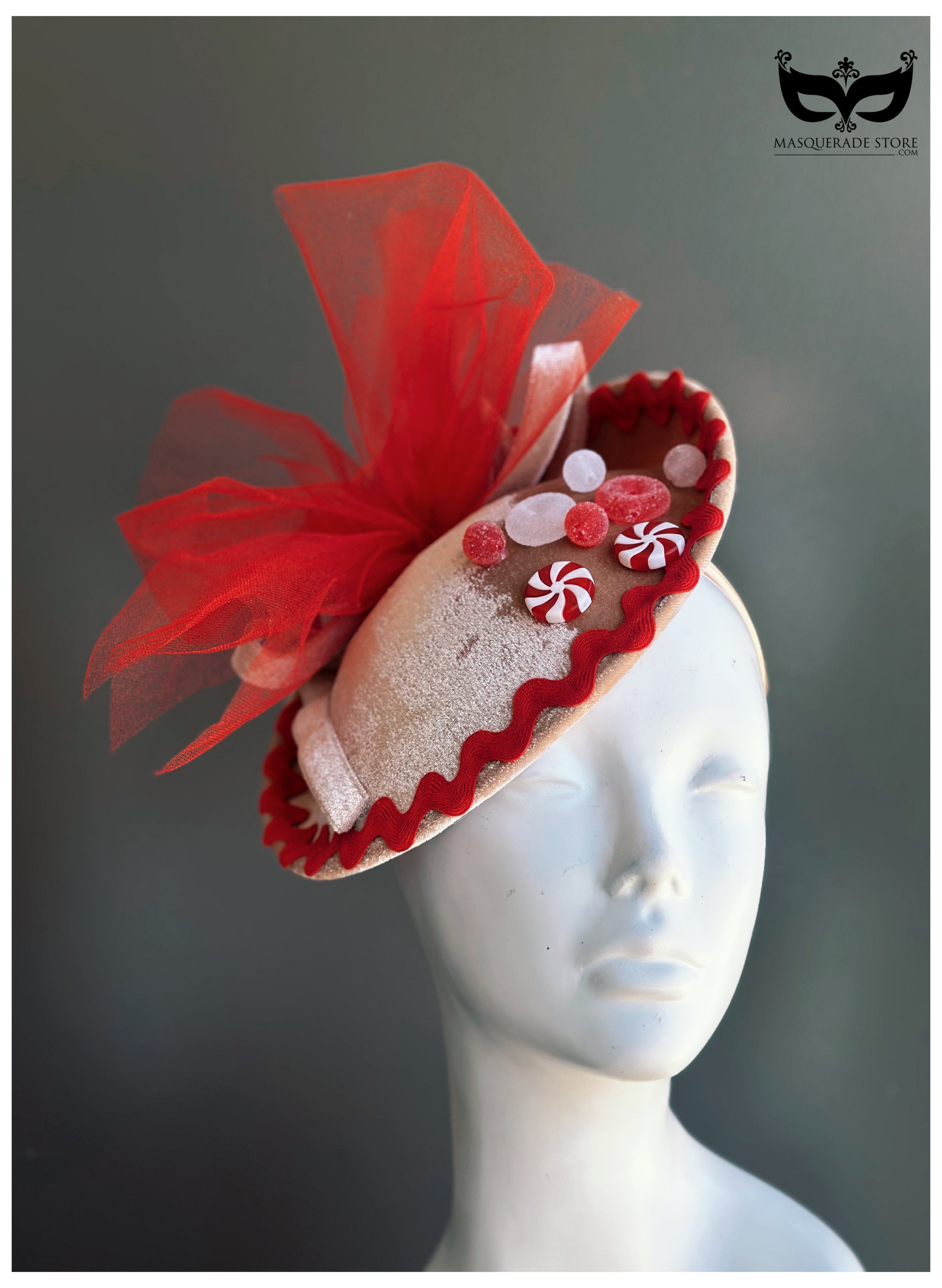 Peppermint Gingerbread Holiday Fascinator