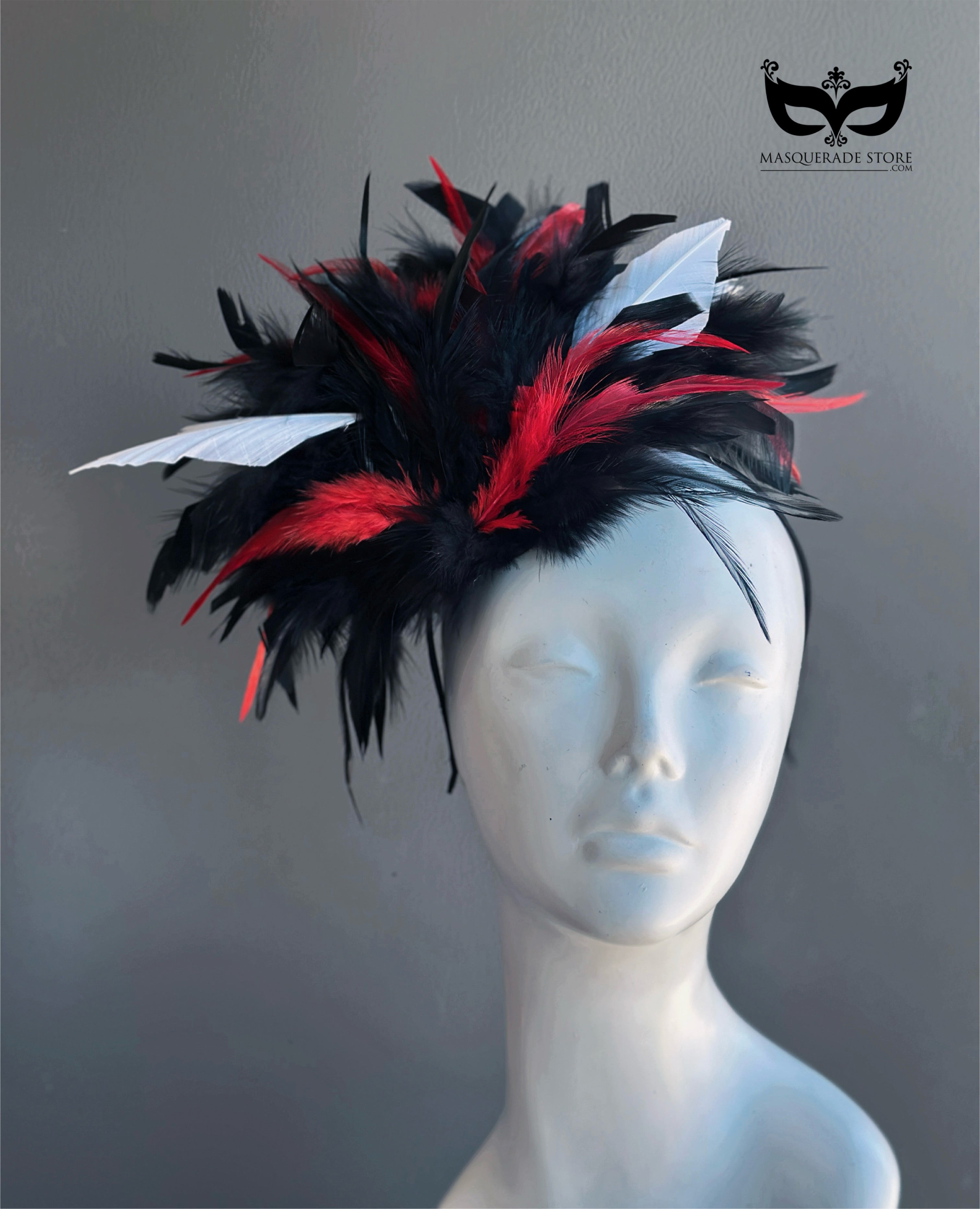 Crimson Raven Plume Fascinator