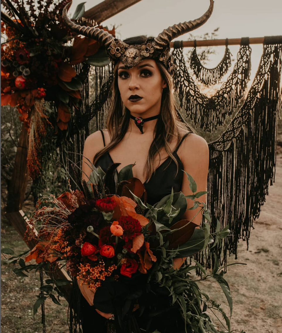 long horn headdress gold for women halloween costume