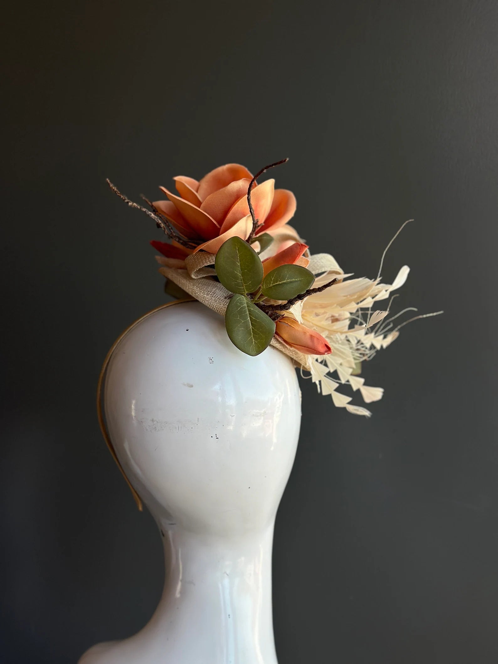 Orange Magnolia Fascinator