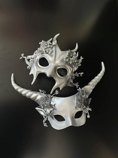 Labyrinth Mask Pair - Silver