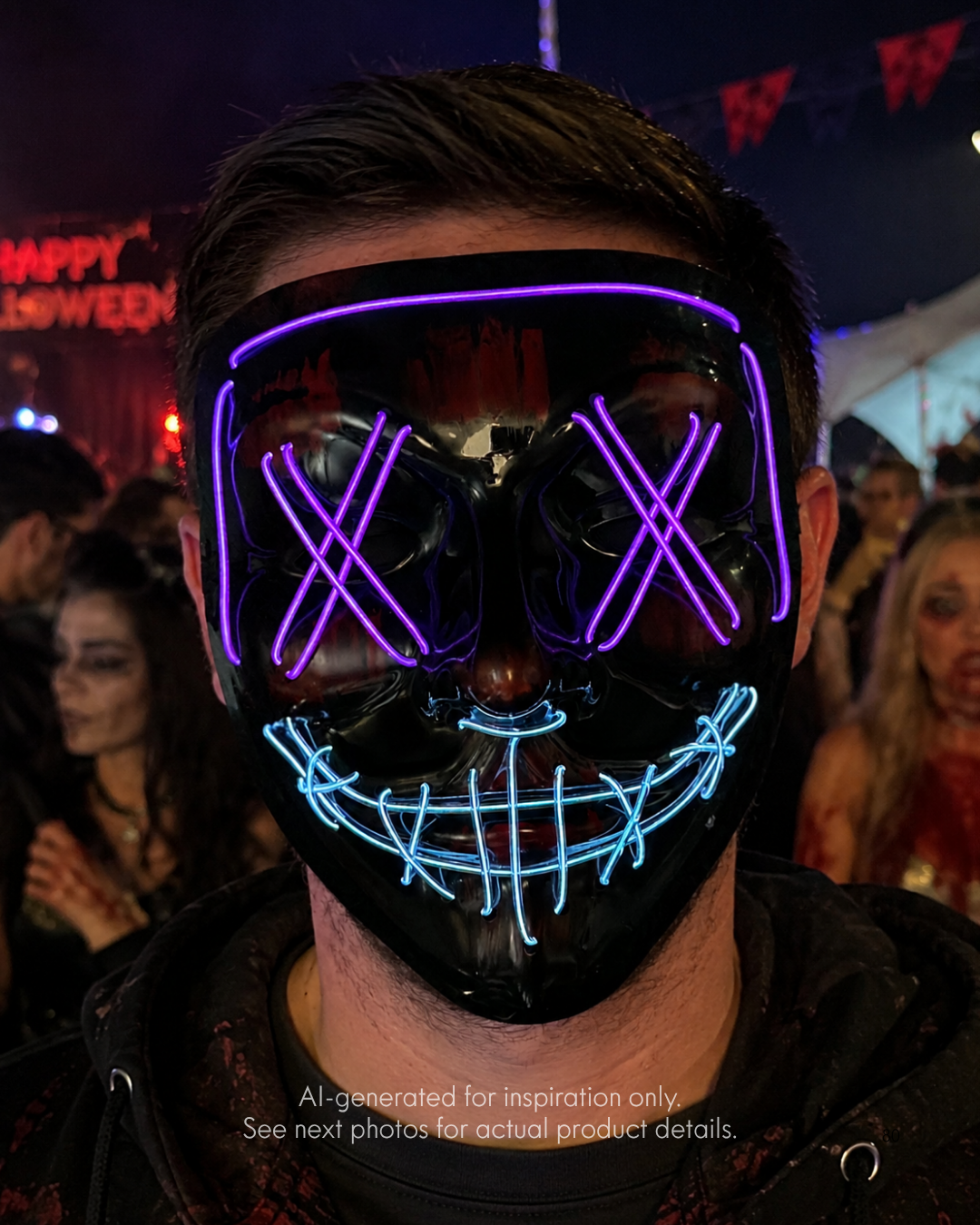 Neon Voltage - Purple Blue LED Mask