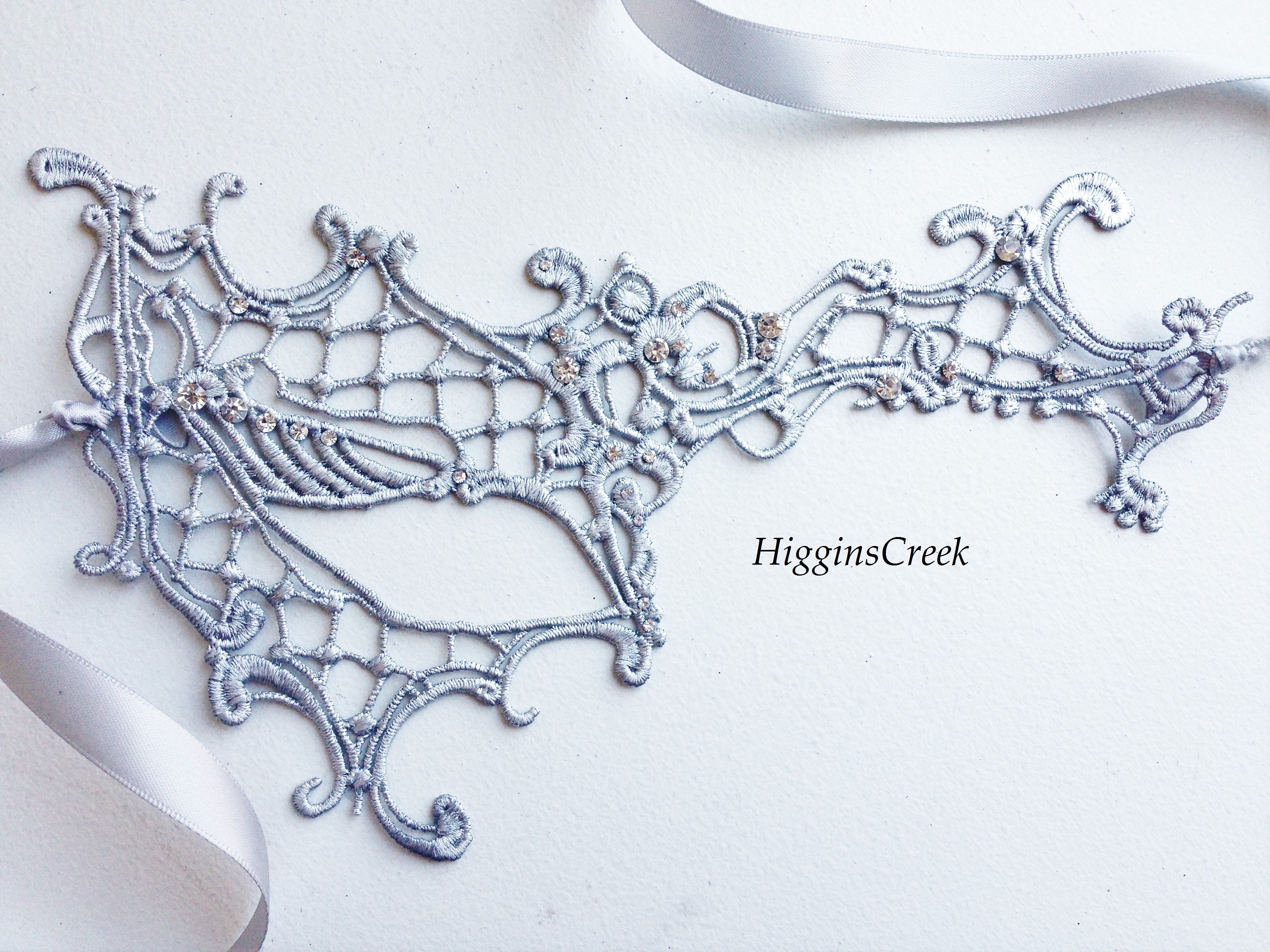 Phantom Lace Mask - Silver