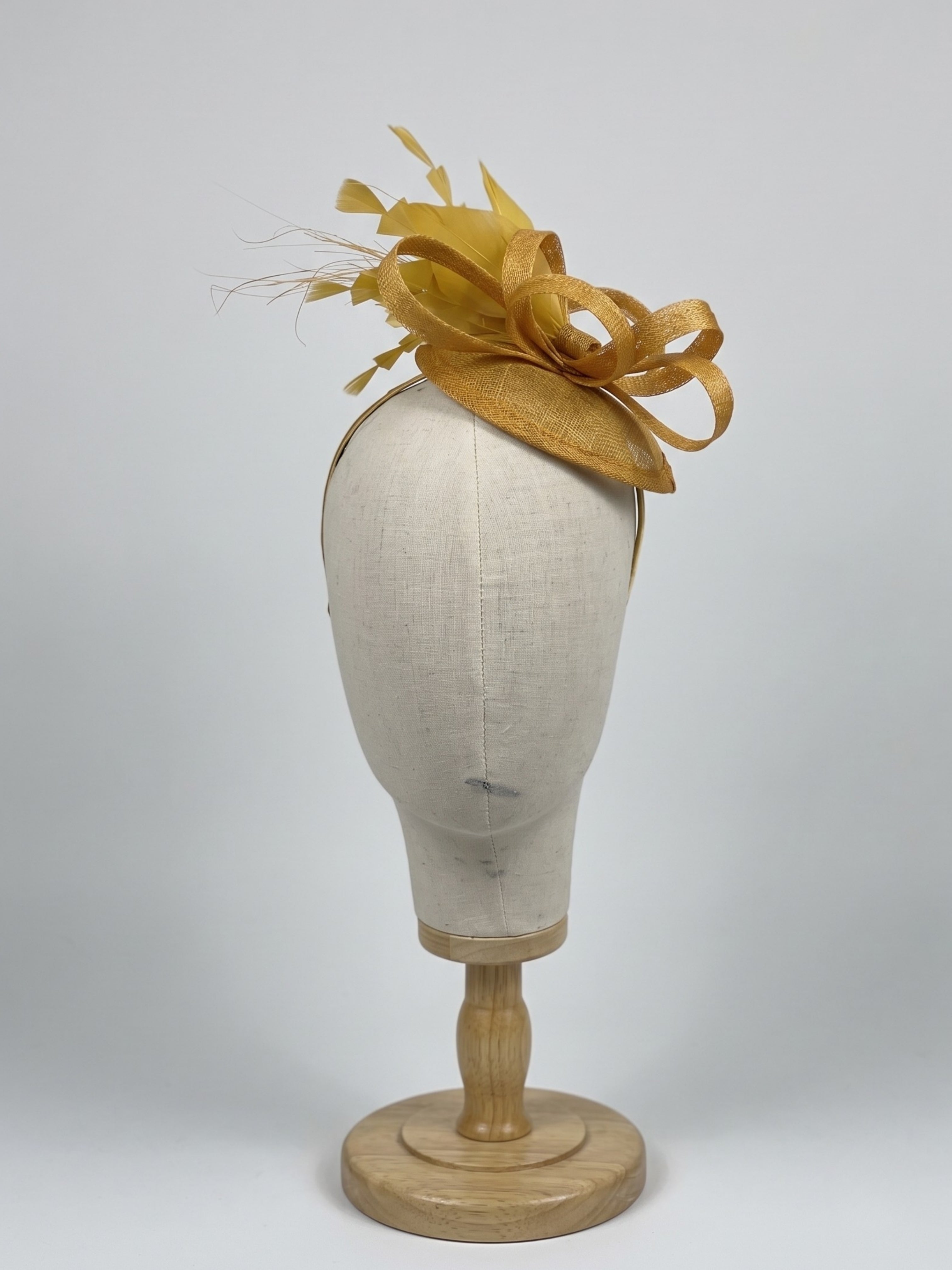 Tea Party Fascinator Hat - Mustard Yellow