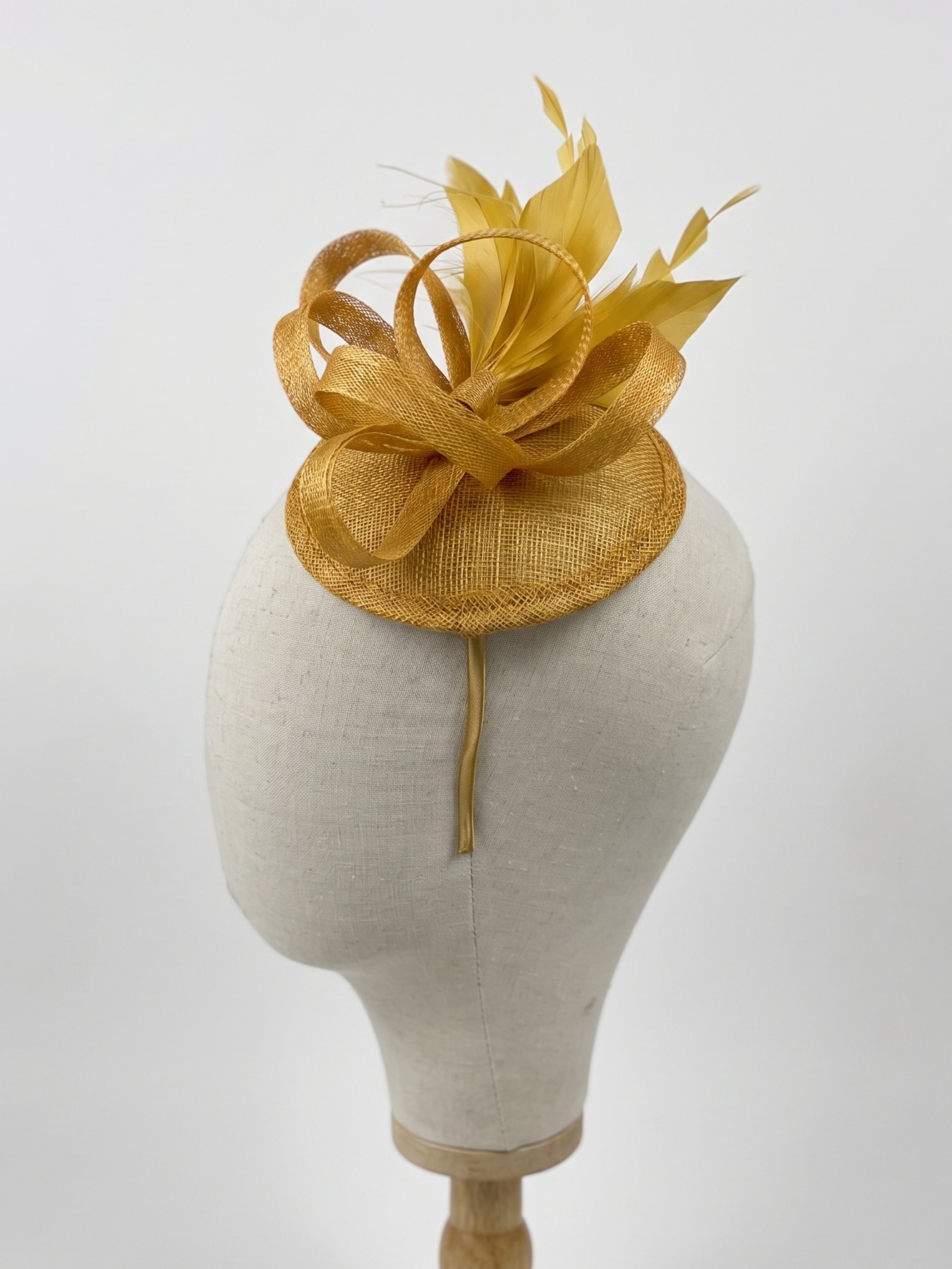 Tea Party Fascinator Hat - Mustard Yellow