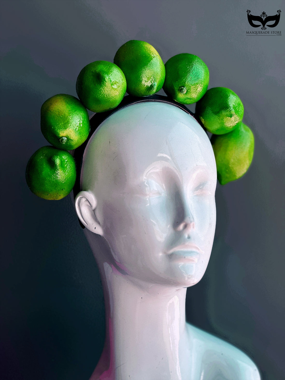 Lime fruit headband crown with faux limes, designed for tropical, carnival, and festival costumes