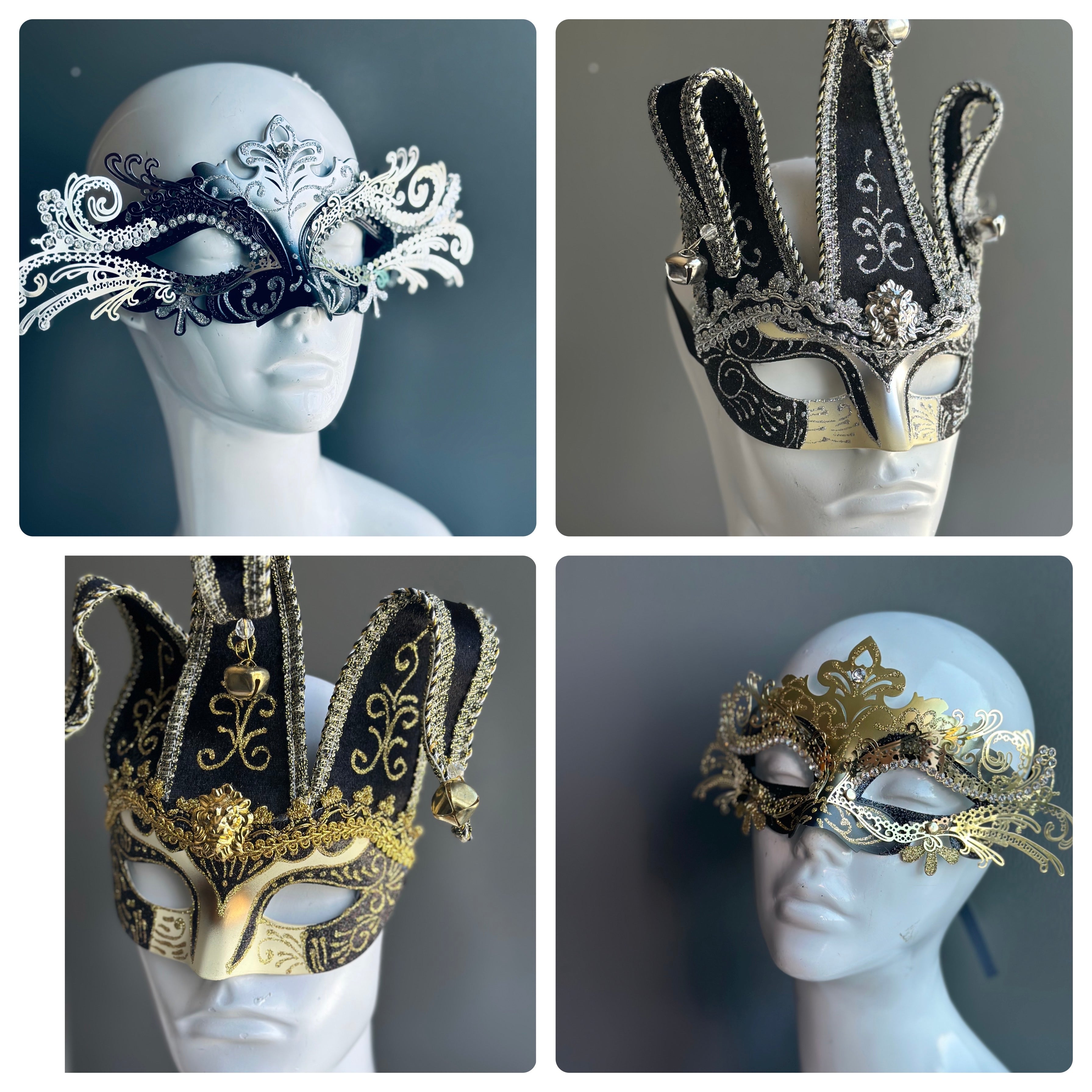 BINQILIN Masquerade Mask 2 Pcs Masquerade Mask with Feather Venetian BINQILIN Masquerade Mask 2 Pcs Masquerade Mask with Feather Venetian