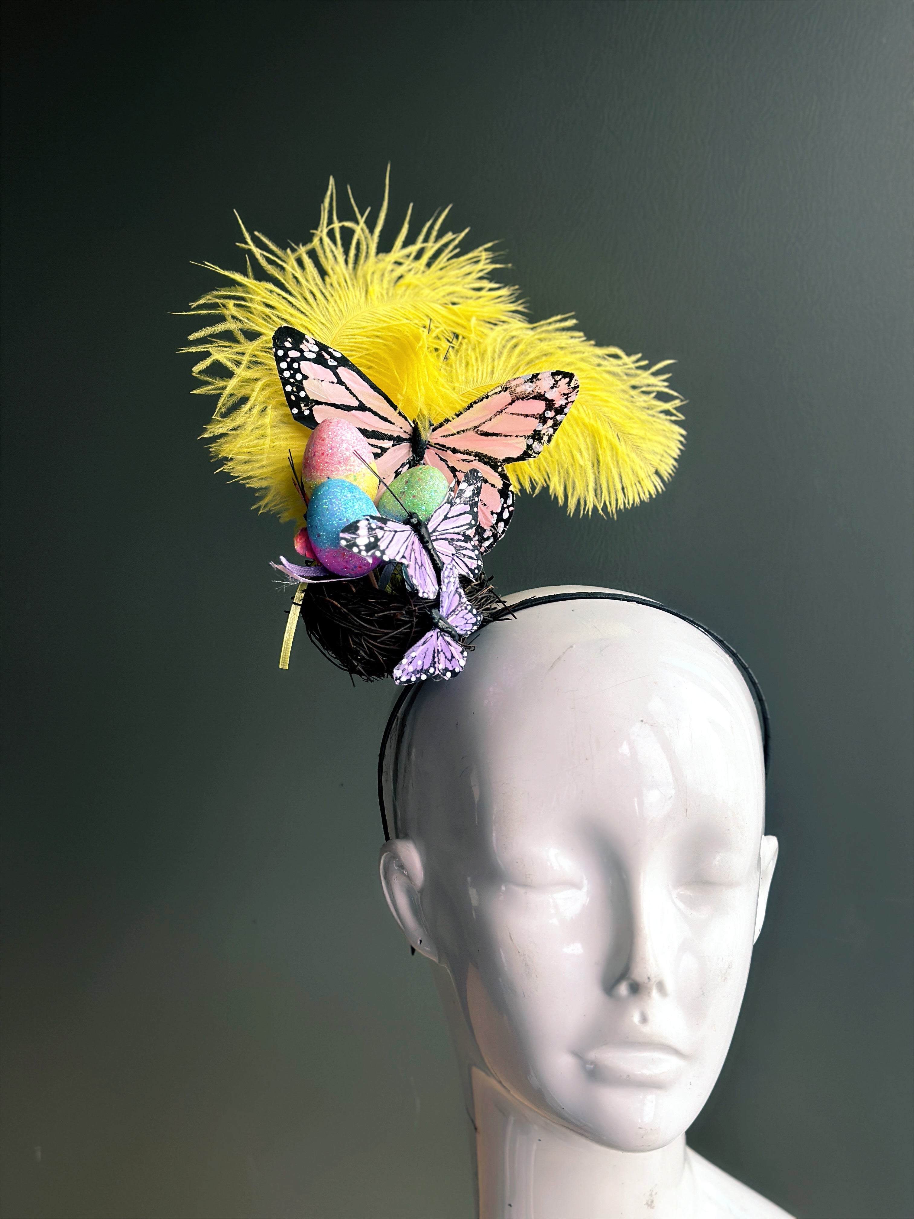 Easter fascinator Hat in Bird&