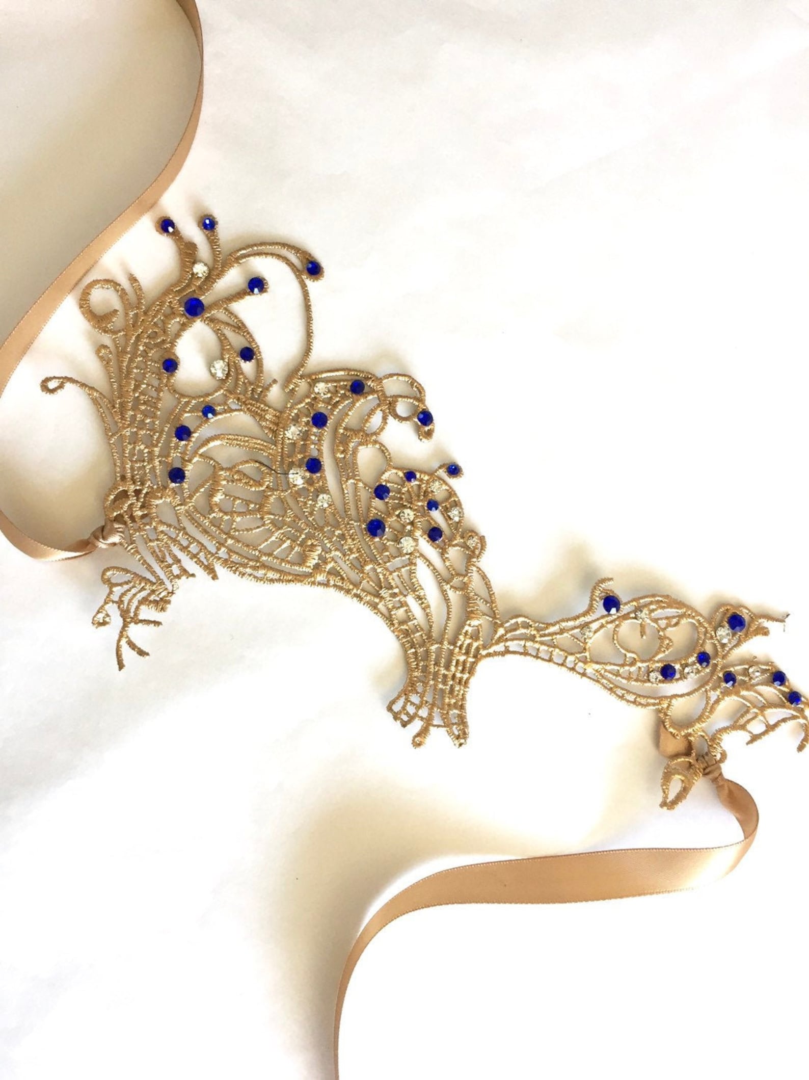 Eyeglasses Lace Mask - Gold