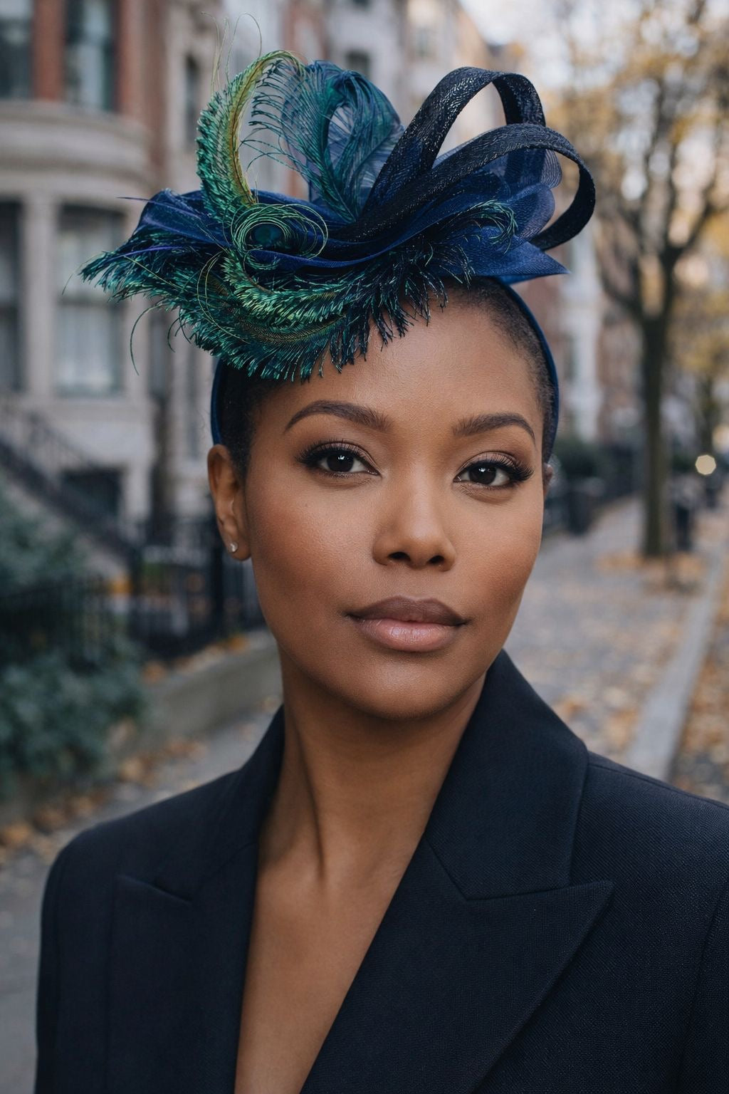 Midnight Peacock Fascinator
