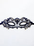 Elegant black lace masquerade mask with rhinestone details for women’s prom, ball, or party.
