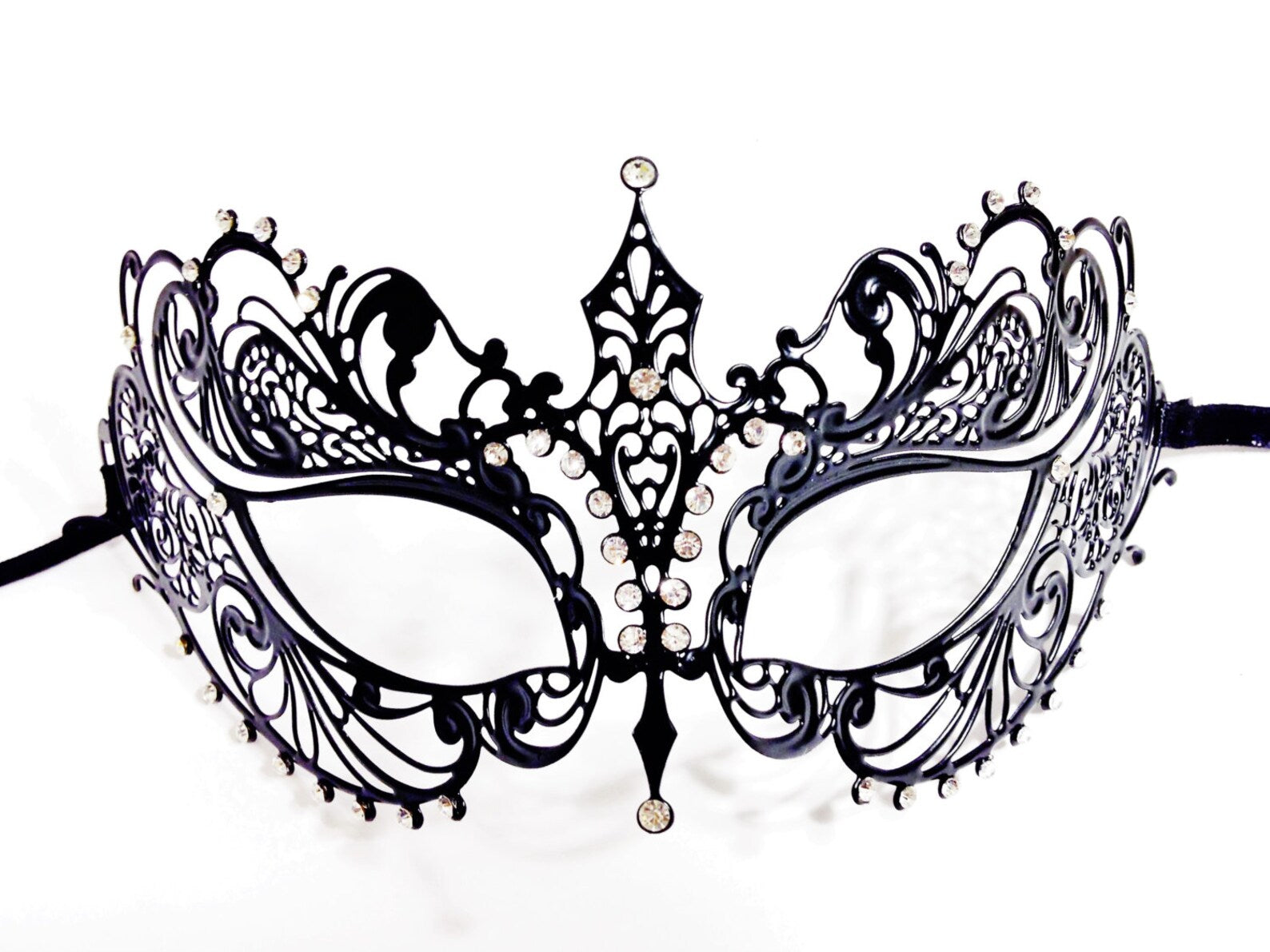 Ana Metal Mask - Black Crystal