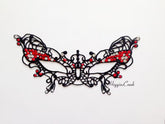 Elegant black butterfly lace masquerade mask with rhinestones for women’s prom, ball, or party.