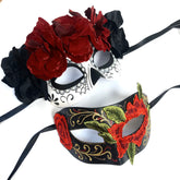 catrina sugar skull mask day of the dead couples mask pair red black adult