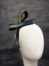 Rhinestone rainbow bow headband LGBTQ accessory for Pride events and festivals