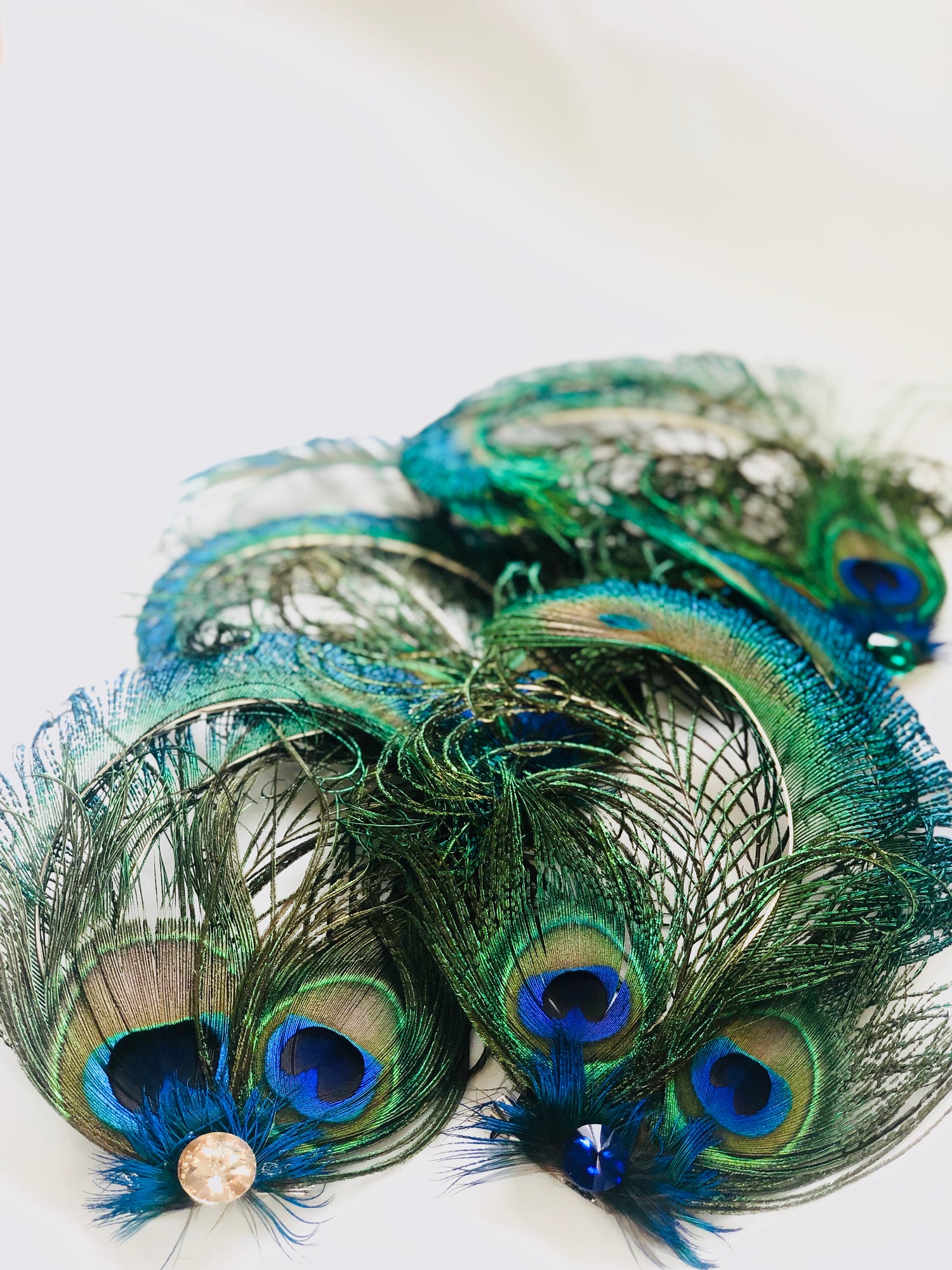 feather hair clip - peacock