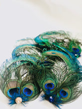 feather hair clip - peacock