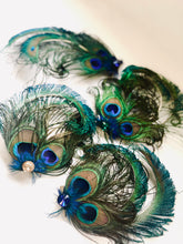 feather hair clip for women and kids - peacock feather hair clip