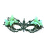 Elegant green lace masquerade mask with mint butterfly accents, Venetian lace eye mask for women, perfect for weddings, masquerade balls, prom, and Halloween.