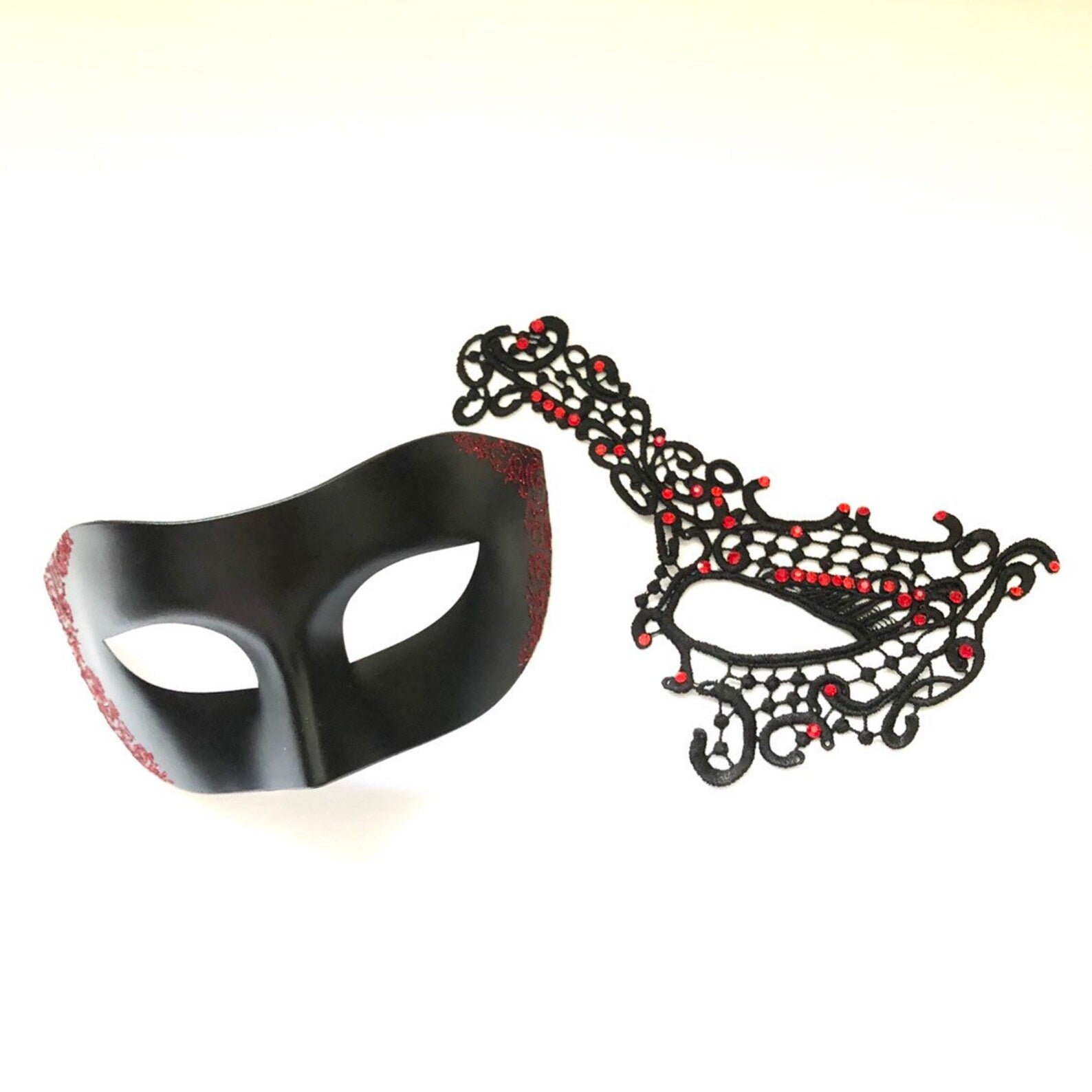 Crimson Ball Masks - Red/Black