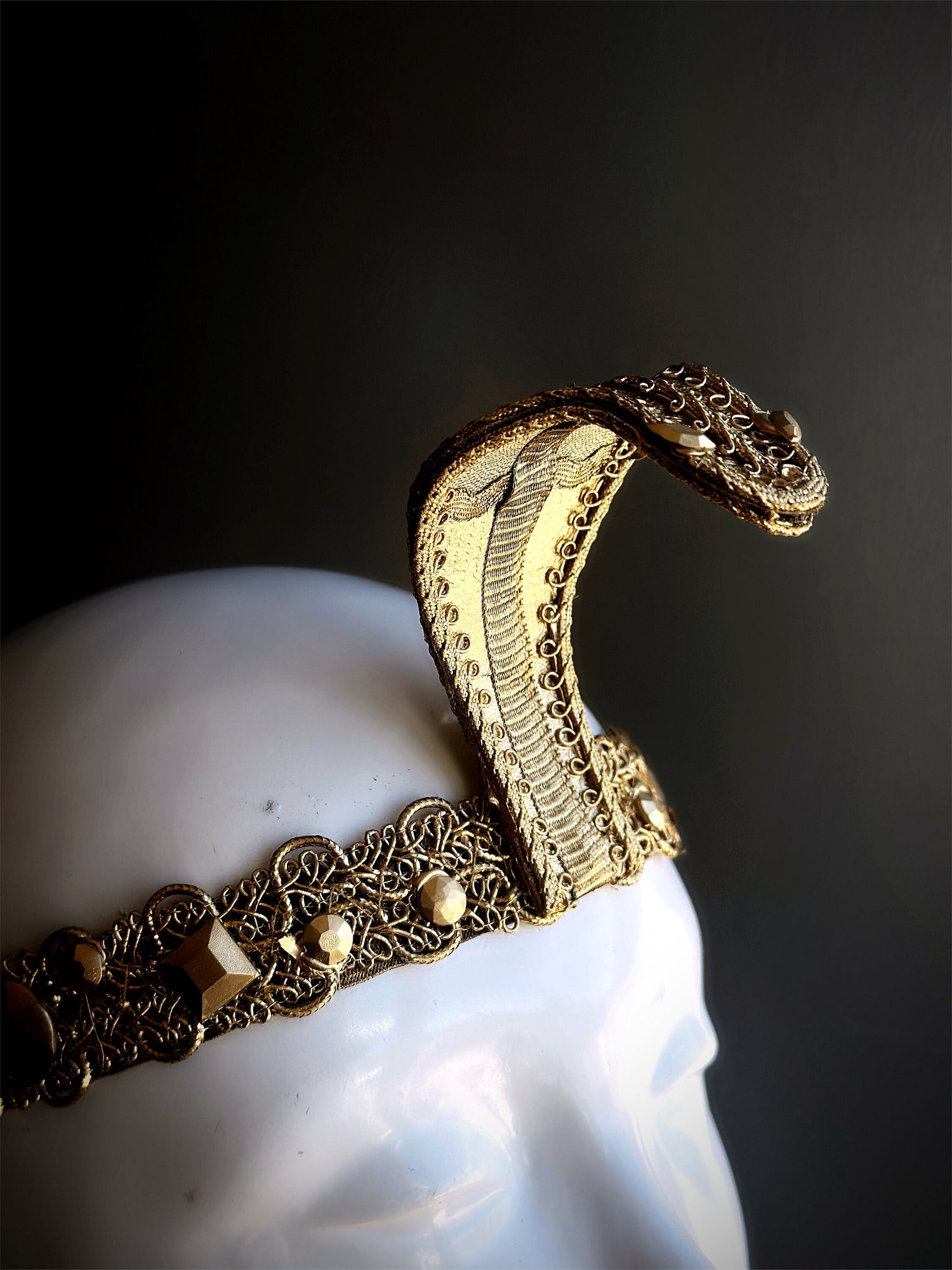 Gold Cobra Headpiece - Ancient Egyptian Serpent
