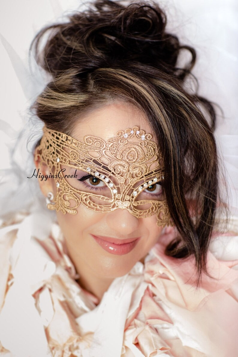 Nina Lace Mask - Gold