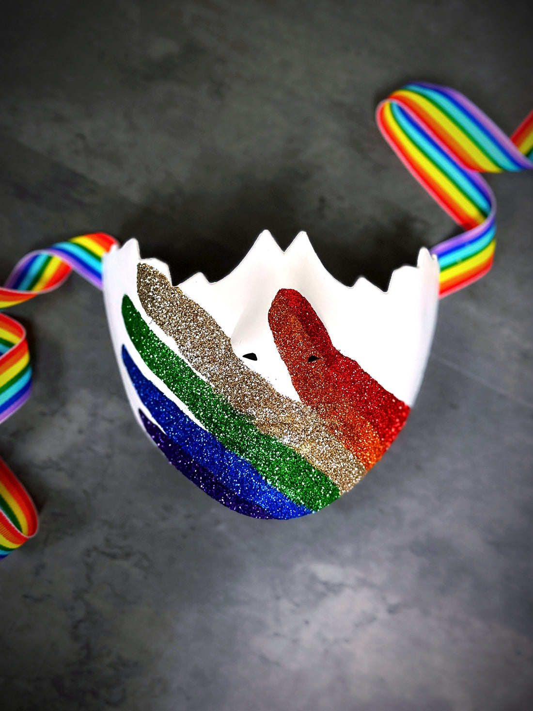 Rainbow glitter mask for LGBTQ Pride celebrations and events