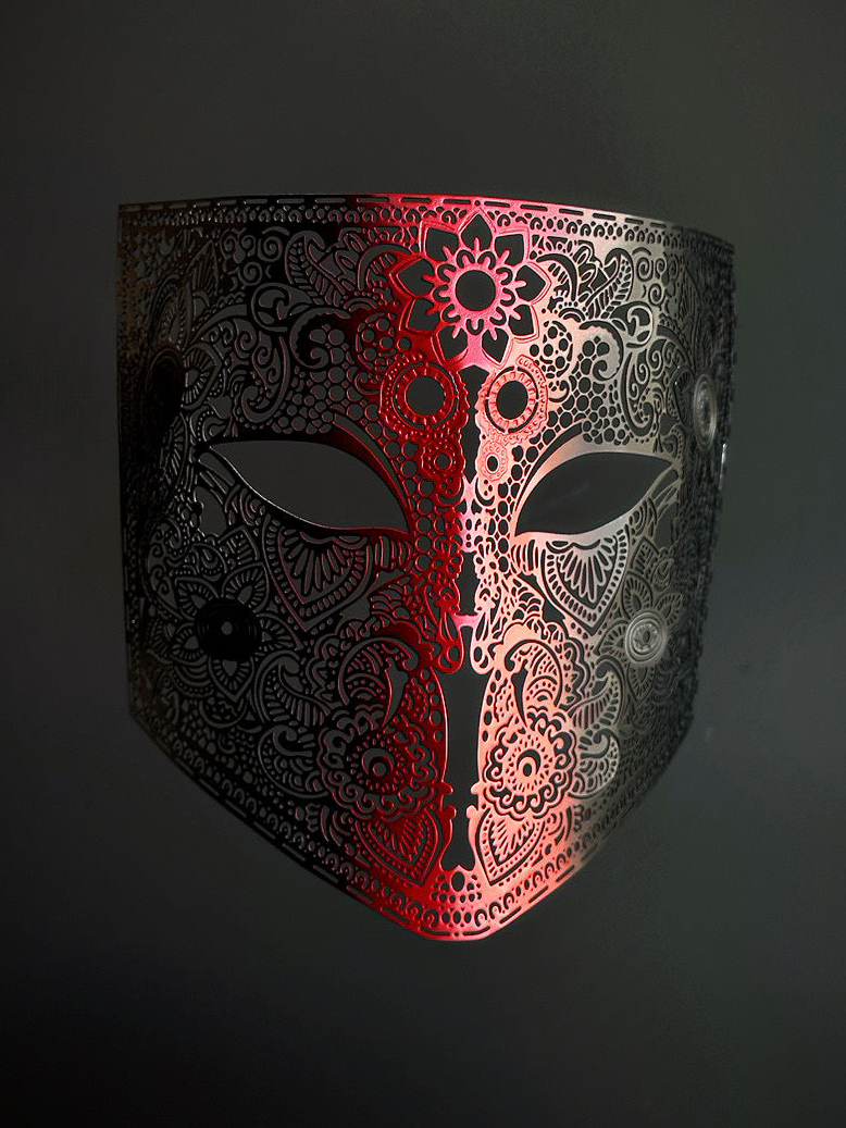 Crimson Eclipse Ombre Metal Mask