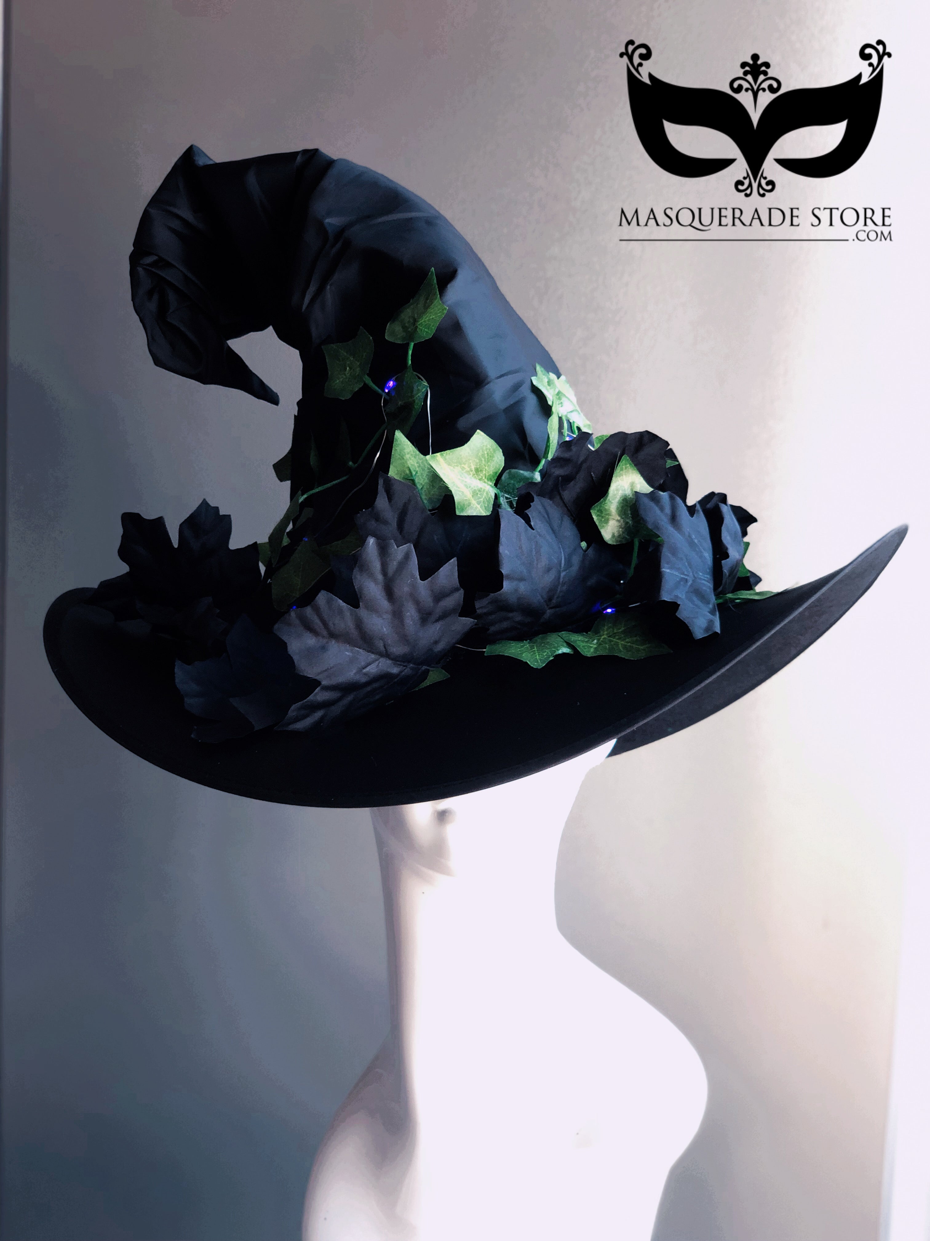 Witch Hat with Fall Leaves, ideal for Halloween and cosplay.