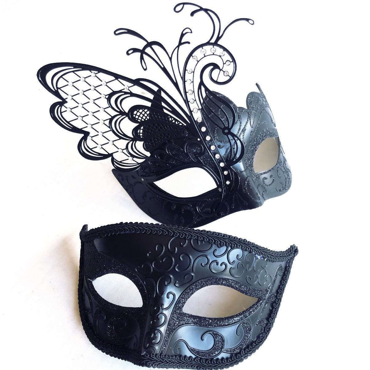 Noir Elegance Pair - Black Butterfly