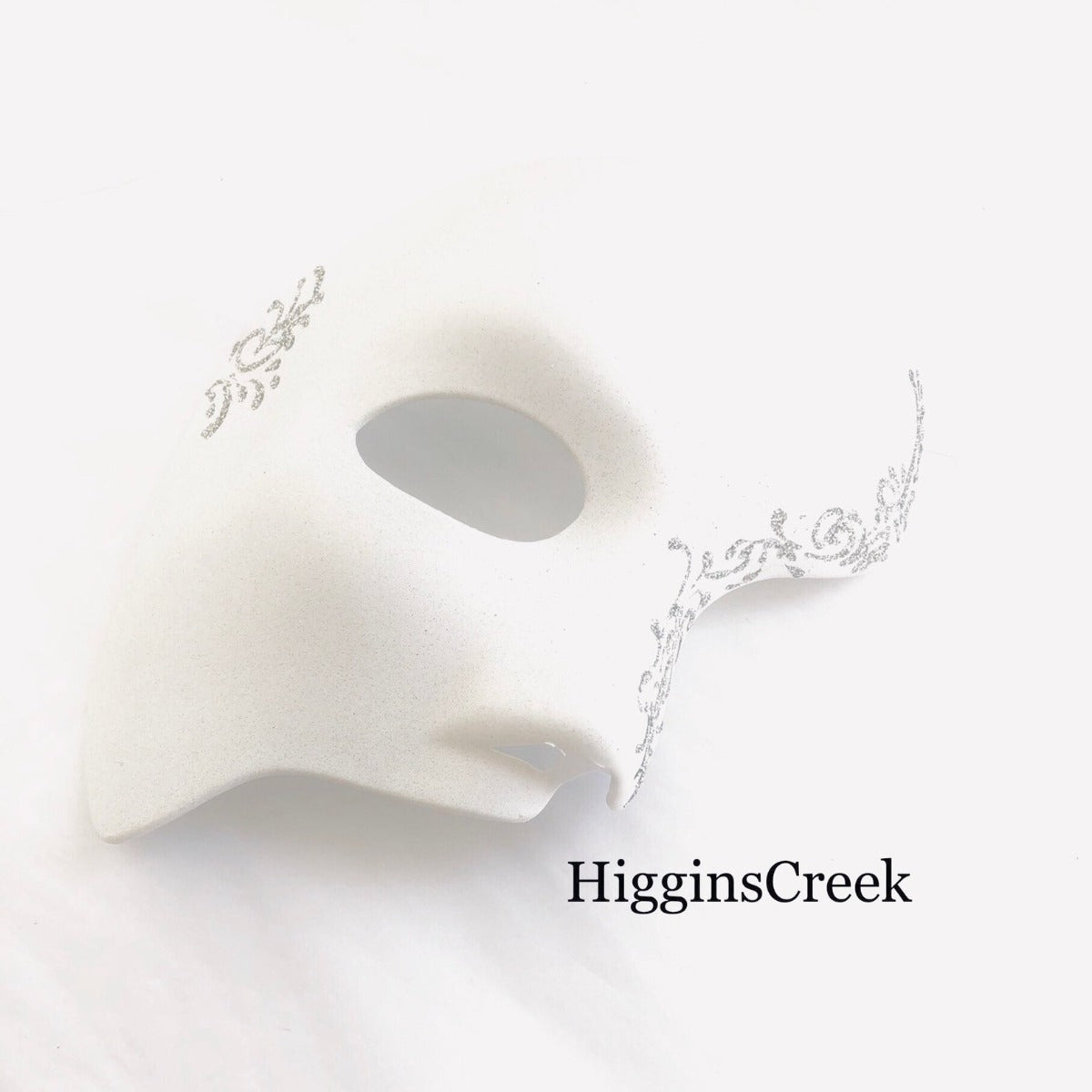 Phantom Mask with Shimmer Filigree - White