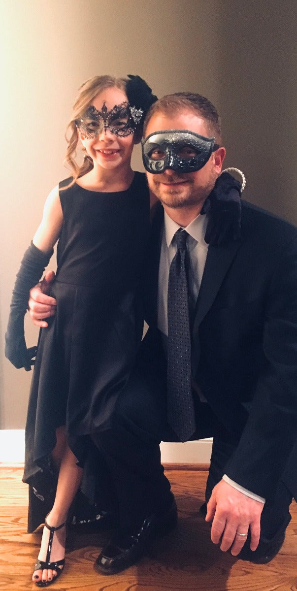 Father Daughter Dance Masks - Black Feathers