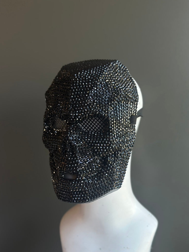 Jeweled Skull Mask - Black