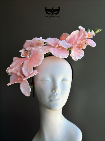 Orchid Fascinator - Blush Pink