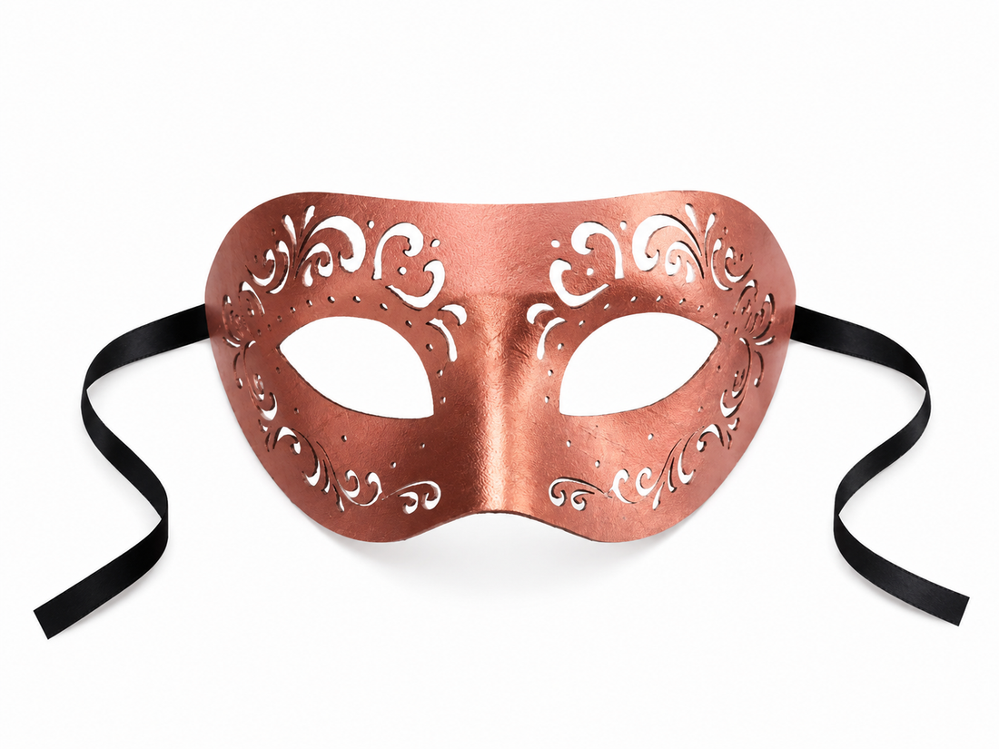 Vegan Leather Mask - Copper Scroll