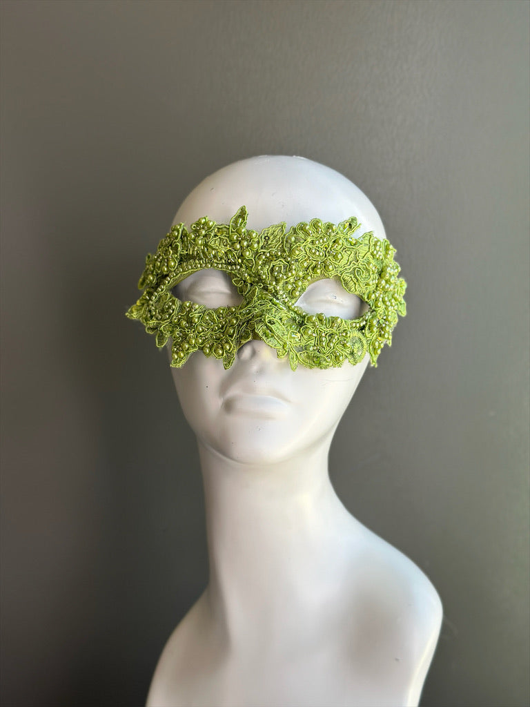 Lime Green Lace Masquerade Mask