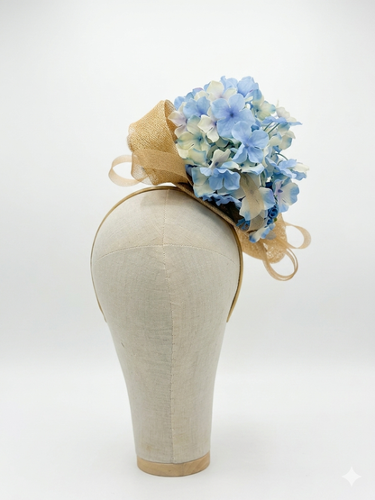 Blue Garden Rose Fascinator