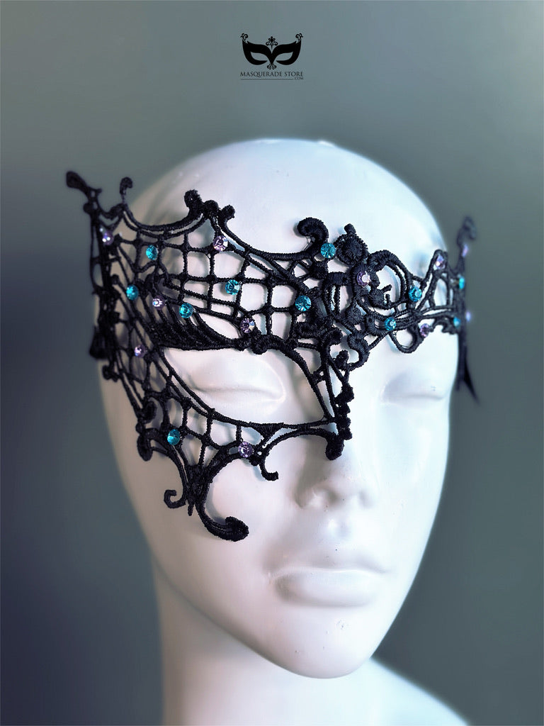 Midnight Web - Women’s Black Lace Masquerade Mask
