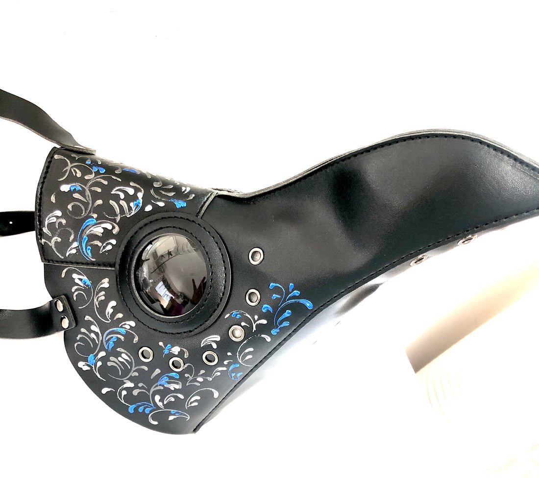 Vegan Leather Plague - Black/Blue