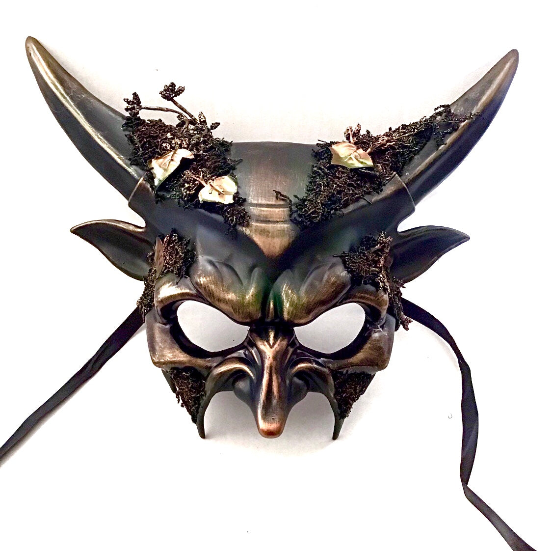 Forest Horn Mask - Green/Gold