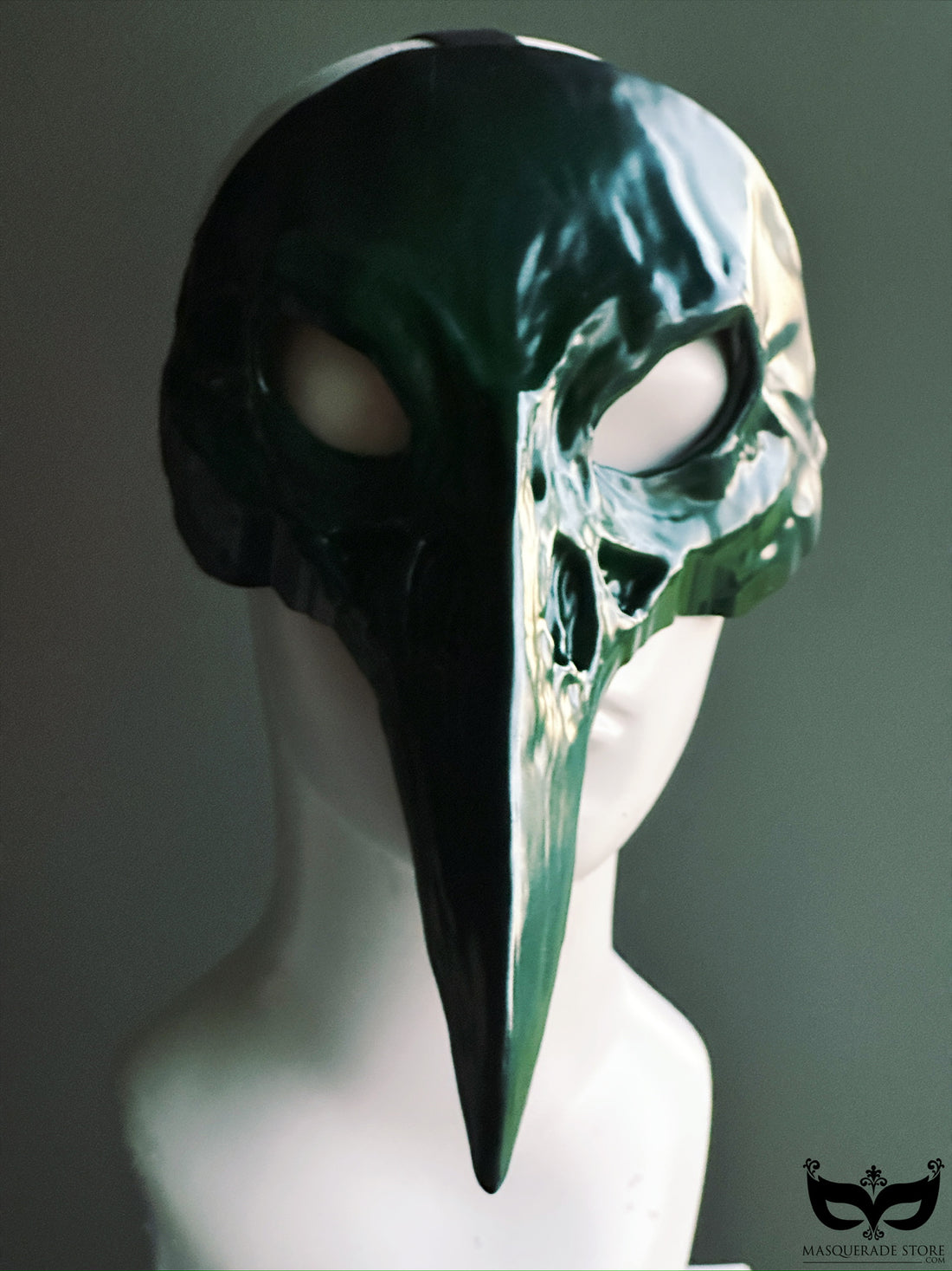 Forest Curator - Green Plague Crow Skull Mask