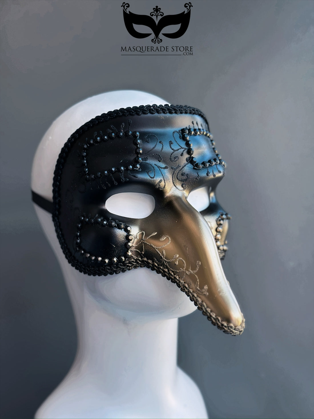 Medico della Peste - Mens Black and Gold Plague Mask