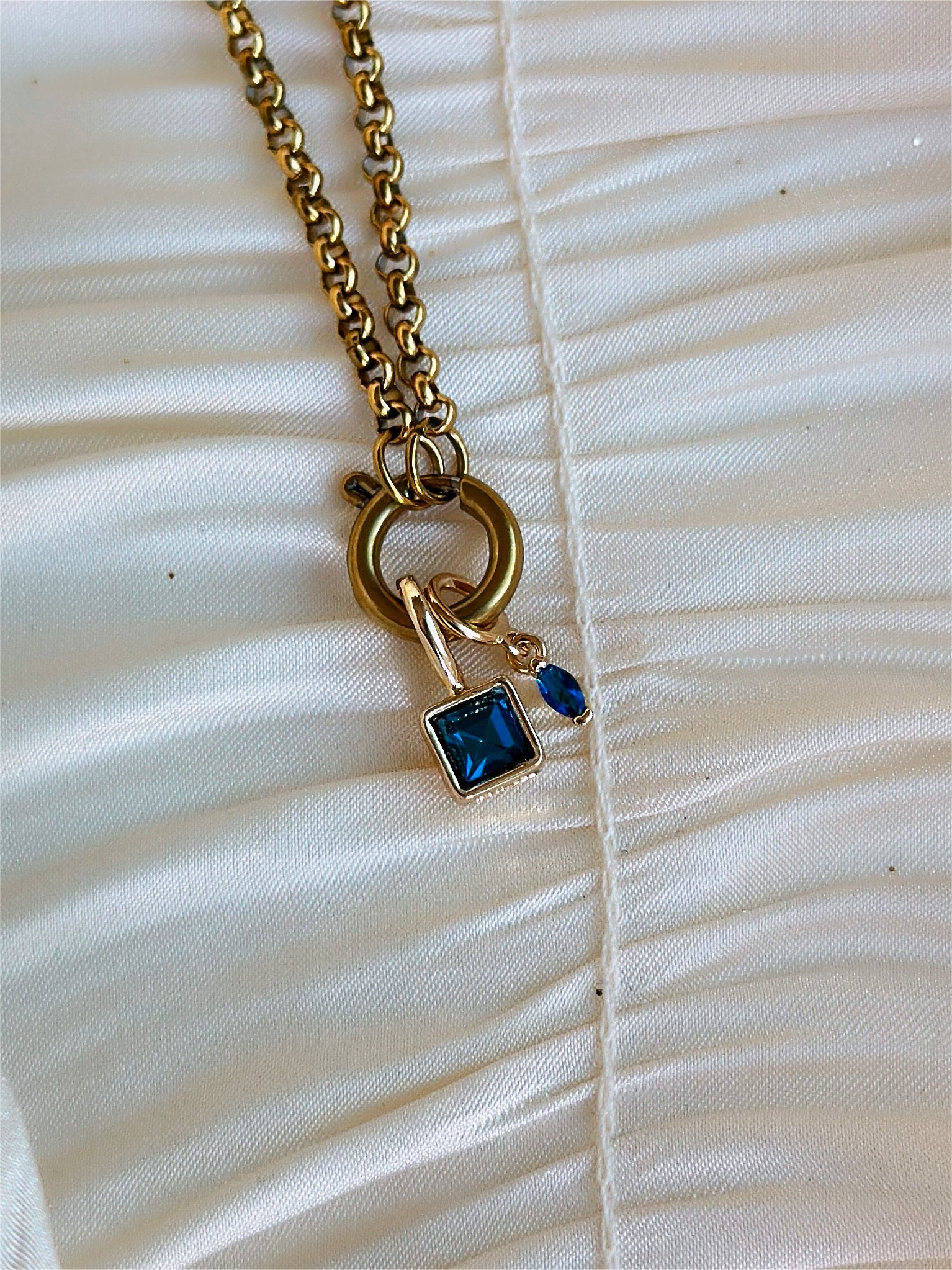 Elara Dual Charm - Necklace (Blue)